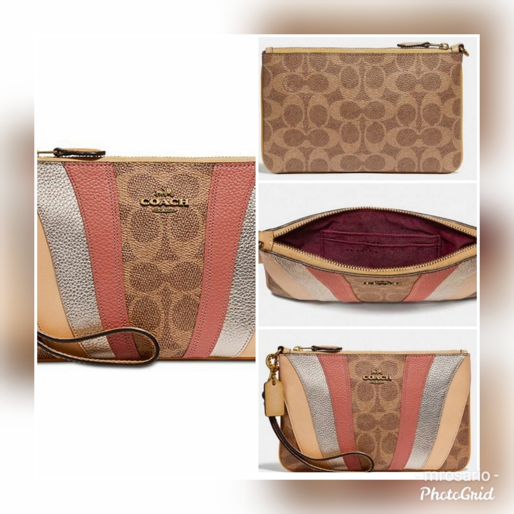 COACH Signature Wave Patchwork Wristlet